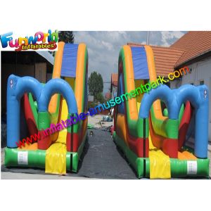 Kids Inflatable Commercial Obstacle Challeng Twin Dry Slide Factory