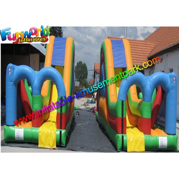 Kids Inflatable Commercial Obstacle Challeng Twin Dry Slide Factory