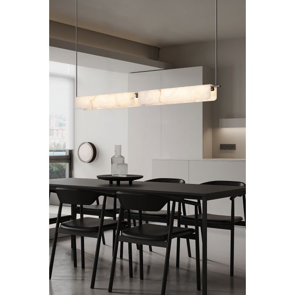Natural Spanish Marble Copper Chandeliers Creative Luxury LED Dimmable Light for Restaurant Hotel Bar Available in Middle Sizes