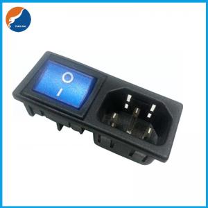 China R14-B-1FB2 10A 250VAC 3 Pin C14 Inlet Connector Plug Power Socket With Rocker Switch Fuse Holder on sale