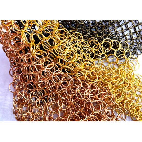 Chainmail Weave Ring Mesh Type Antique Appearance Metal Mesh Drapery With Metallic Color For Window Sun Shade