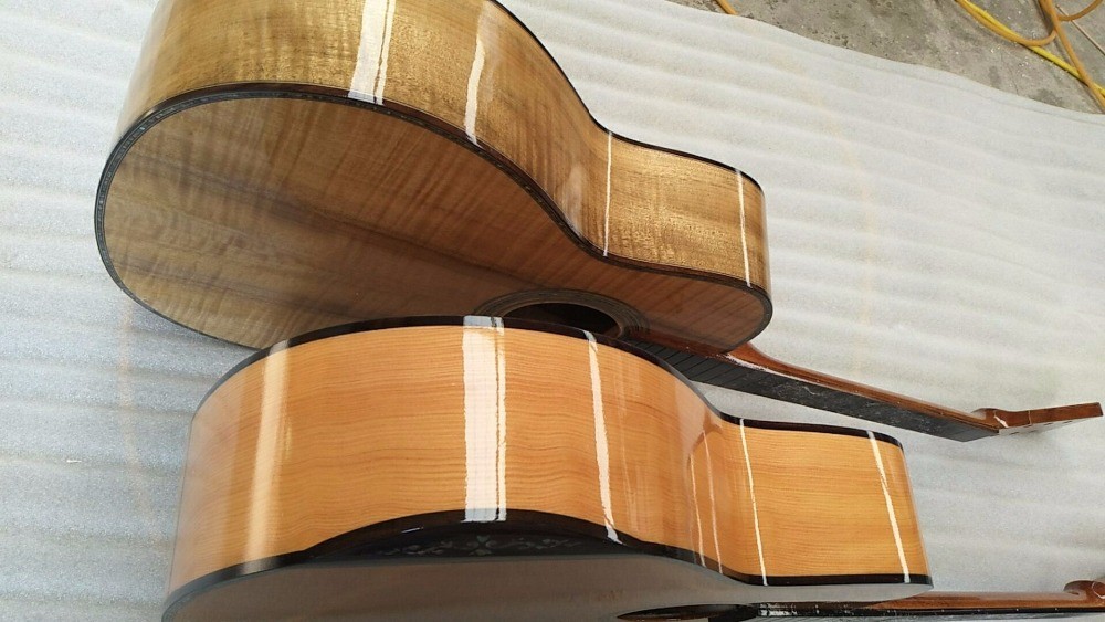 AAAA all Solid cutaway body style guitara 14 frets imported wood arm rest acoustic electric guitar