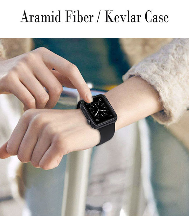 Shock Proof Glossy Finish Aramid Fiber Apple Watch Case