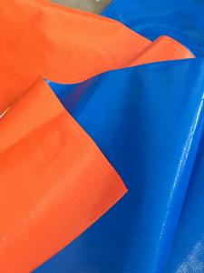 Quality 250gsm Outdoor Waterproof Blue/Orange PE Tarpaulin Woven Fabric wholesale