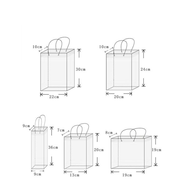 Custom logo printed wholesale gift transparent pp plastic handle bag for shopping