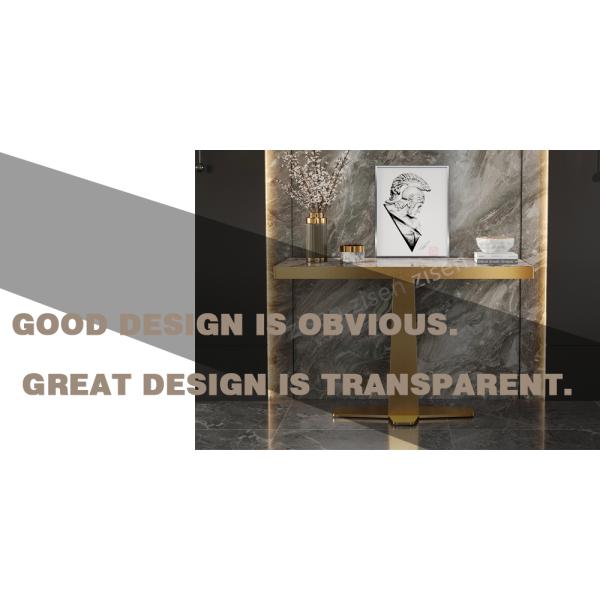 Sophisticated Gold Marble Top Console Table 760mm Height Contemporary