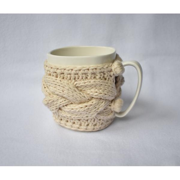 Y-Z Comfy Grey Mug Cozy Drinkware Tea Cup Knit Cable Warmer Removable Birthday Gift Mug Sweater