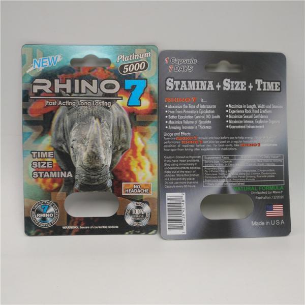 ABS Material Plastic Pill Bottles Rhino 12 Blister Packaging Card Display Box