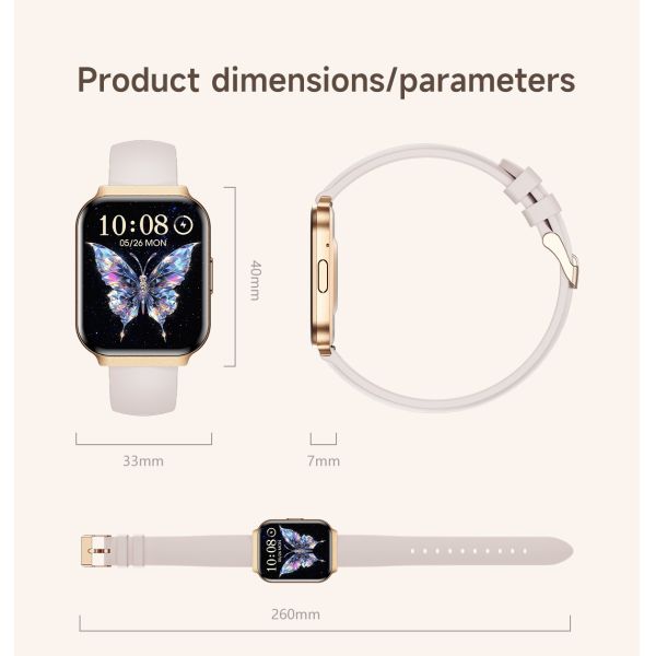 Fashion Ultra-Thin Smartwatch 1.75inch Health Monitoring IP68 Waterproof Relojes Lady Wrist Watches CD06 Smart Watch for Women