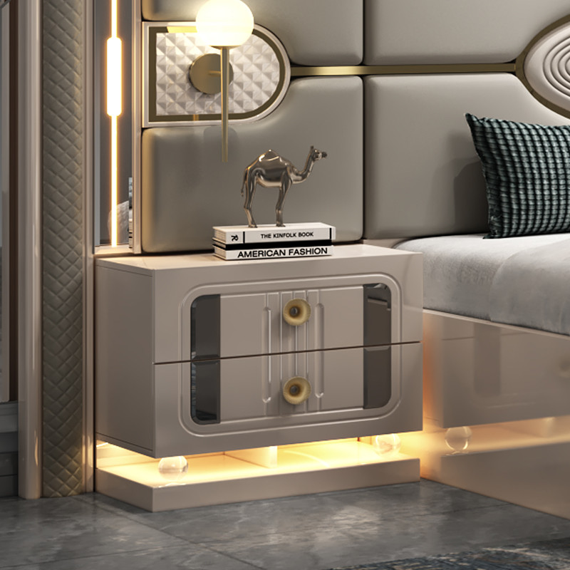 Modern Luxury Wood Frame Double King Size Bed Set Villa Home Master Room Queen Leather Wooden Mdf Full Furniture Bedroom Sets