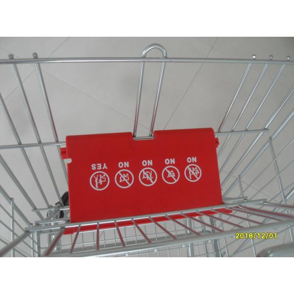 Unfolding Steel Chrome Grocery Shopping Cart With Four Escalator Wheel