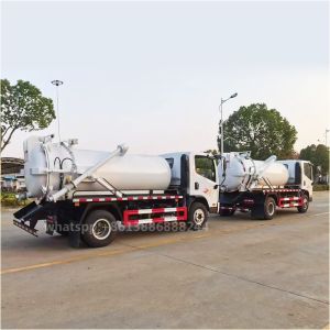 FAW 5000 Liters Sewage Suction Truck With Best Price High-pressure Cleaning
