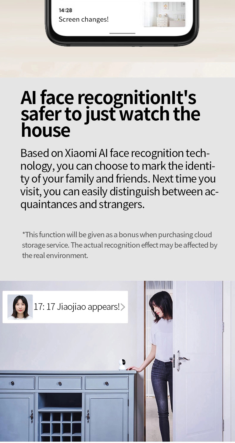 Xiaomi Mijia Mi 360 Home Security Camera 2K 1296P WiFi Night Vision Wireless Webcam AI Smart IP Camcorder Protect Home S