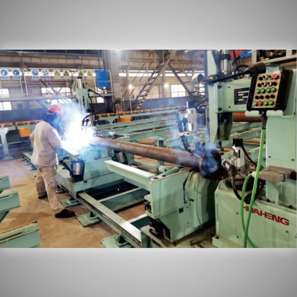 Carbon Steel Straight Pipe Flange Four Heads Welding Station PF4H-24M