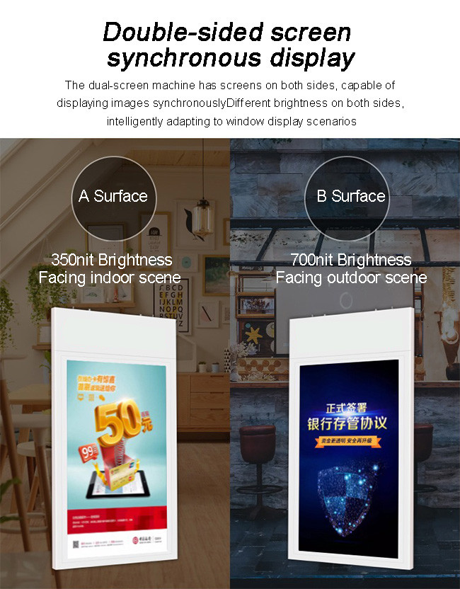 Hanging Wall Mounted Hd Screen Digital Signage Menu Board Lcd Advertising Display for Restaurant Coffee Shop