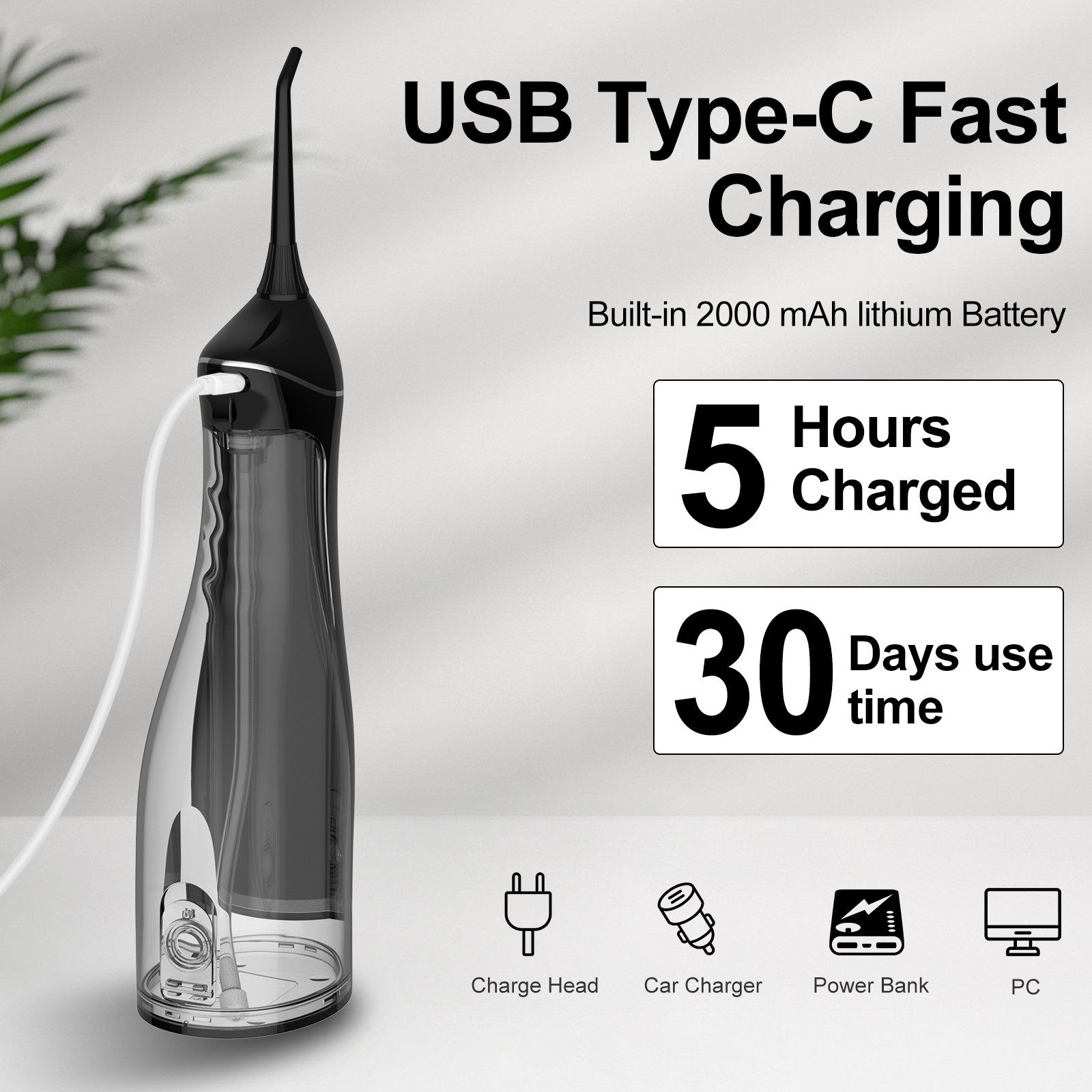 Dental Teeth Cleaning Water Flosser Electric Cordless Ipx7 Waterproof Oral Irrigator Water Floss Pick Flosser For Teeth