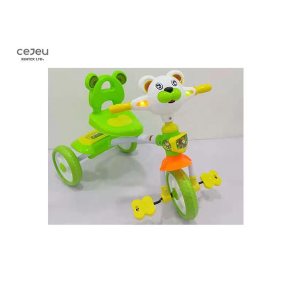 Age 3 Kid Riding Tricycle Loaded 25kg Pink Plastic Trike With Flashing Pedal