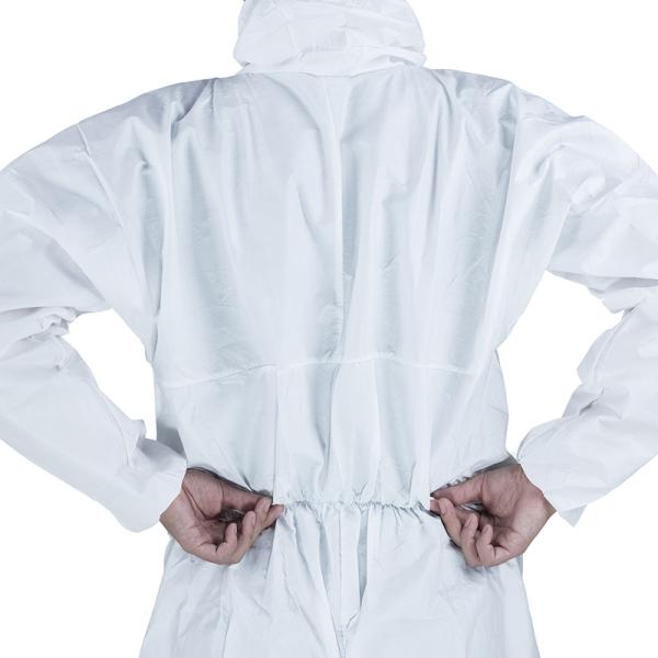 White SF Microporous Type 5 6 Disposable Coveralls Waterproof For Automotive Work