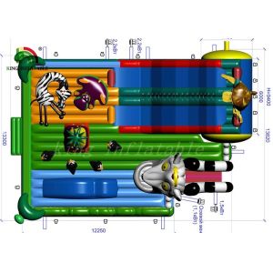 Quality Children Jungle Theme Inflatable Amusement Park With 2 Years Warranty wholesale