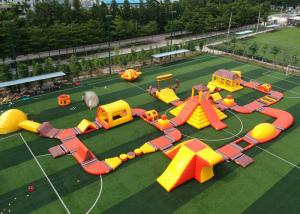 Giant Inflatable Floating Water Park / 0.9mm Pvc Tarpualins Inflatable Water Sports