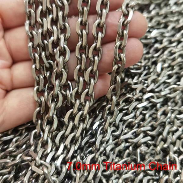 5.2mm and 7.0mm Wide Pure Titanium Chain Titanium Accessories Gentlemen Chain with Cheap Price TA1 Titanium Link Chain for Men’s Jewelry