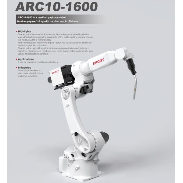 Arc Welding Robot For Metal Parts Auto Parts And Other Industries ARC10-1600 Payload 10kg Reach 1604mm