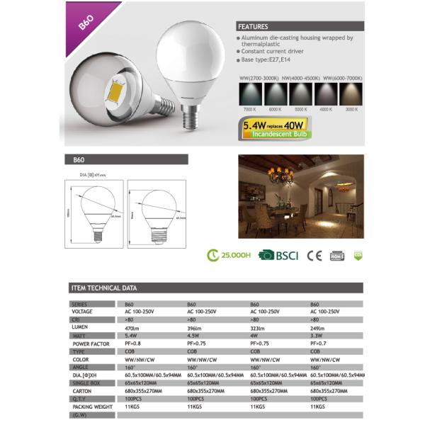 BULB B60 LED COB