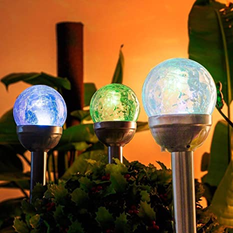 Anti Crack Glass Ball Solar LED Garden Lights Street Cricket Light 5V