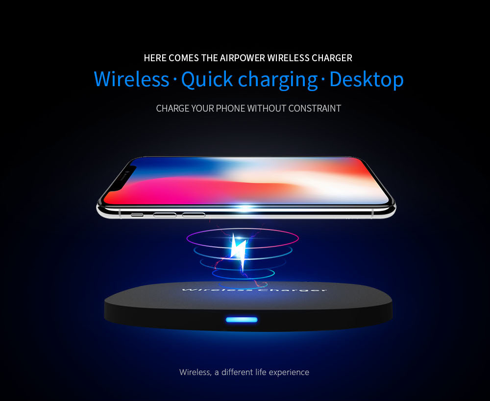 Portable Wireless Phone Charger 10W Wireless Battery Charger OEM For Apple