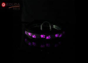 Quality Black Nylon Luminous Dog Collars LED Night Safe Harness Battery CR2032 With 80-120 Hours wholesale