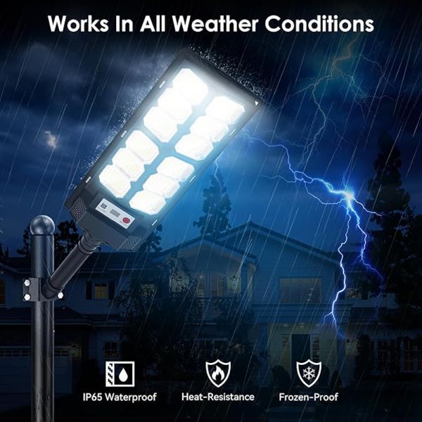 300W Waterproof IP65 LED Solar Street Light with Motion Sensor for Parking Lot and Driveway Security