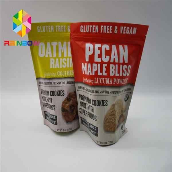 Small Size Snack Food Packaging Bags With Zipper Top Handle Customized Color