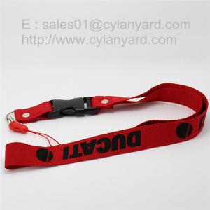 Quality Personalized polyester rivet lanyard with plastic release buckle wholesale