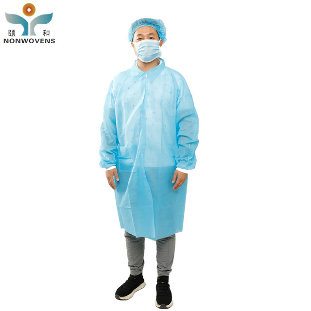 SMS Disposable Lab Coats Elastic Cuff 108*142cm For Medical Uniform
