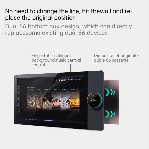 SIXWGH Luxury Upgrade 10-inch Smart Home Control Panel Tuya WiFi Zigbee Gateway App Voice Background Music Multi-Scenario Bar