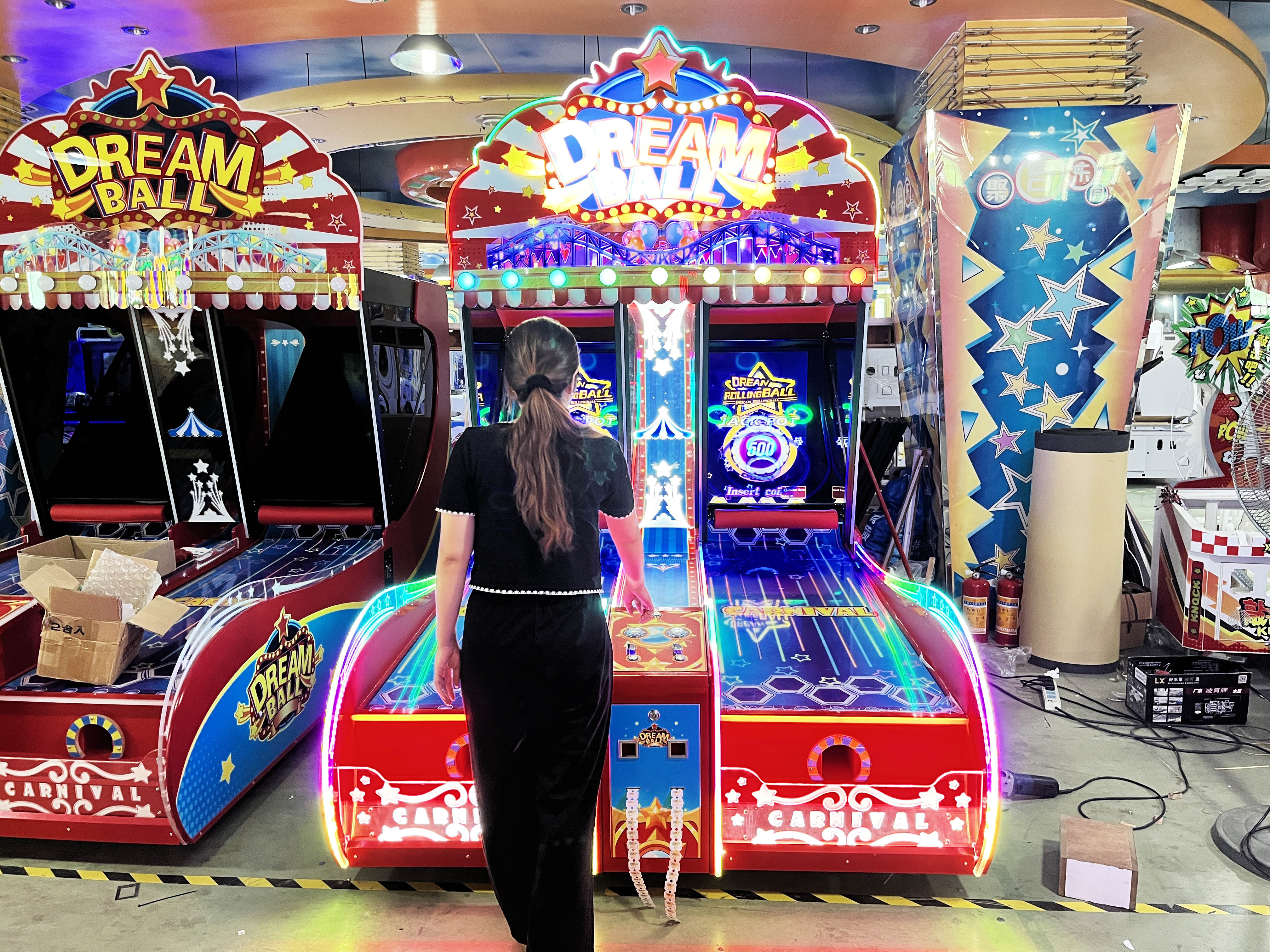 Coin operated crazy dream ball rolling redemption game machine for game center for sale