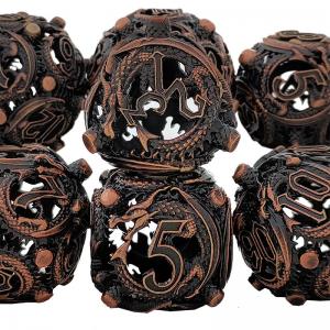 China Longkong Circle Metal Dice Set DND Dungeon And Multi -Noodle RPG Chessboard Game on sale