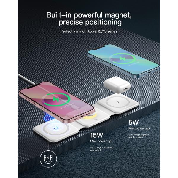 Fast Qi Magnetic Wireless Charger 15w 10w 7.5w 5w 2.5w For Phone Watch Earphone