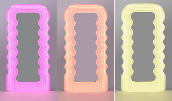 Same style ins style wave mirror Memphis floor lamp full body fitting mirror mirror atmosphere lamp