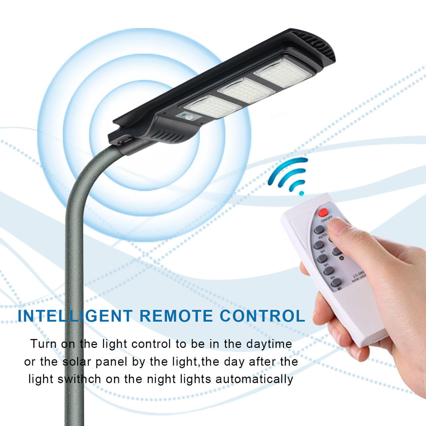 IP65 Outdoor High Power All In One Led Solar Street Light Aluminum Durable Pole IK10 Protection with Solar Panel