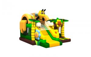 China Double Stitching Inflatable Combos Bounce House Obstacle Course Lovely Bee Honey Jar With Snail on sale