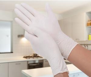 China Hospital Natural Latex Exam Gloves Powder Free Various Sizes ISO Certification on sale