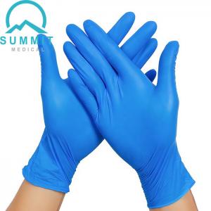 China Blue 3.5 MIL Disposable Examination Gloves , Latex Free Medical Nitrile Exam Gloves on sale