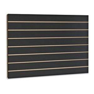 Recycled Odorless Black Melamine Slatwall , Practical Wooden Grooved Acoustic