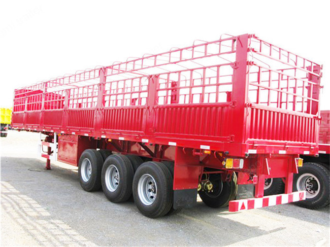 Tarpaulin side wall semi trailer half bucket steel fodder delivery