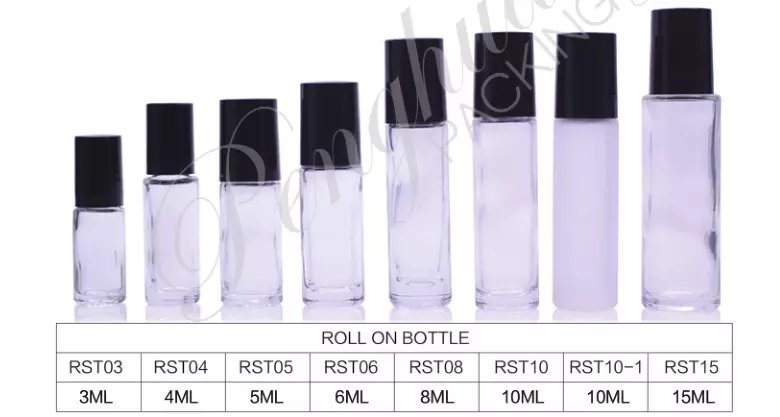 Clear Frosted OEM Glass Roll On Bottles 10ml For Oil With Silver Cover