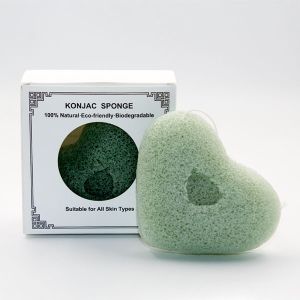 OEM ODM Vegetable Fibre Konjac Green Tea Sponge For Acne Prone Skin