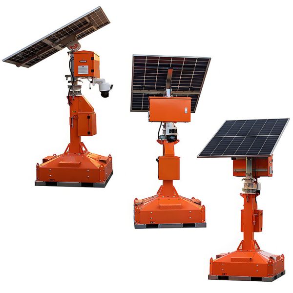 Dependable Solar Surveillance Tower High Efficiency Solar Panel and LED Beacon Light Solar Light Tower Supplier