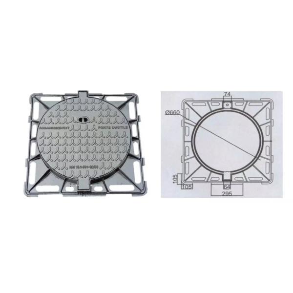 Hinged Type Casting Ductile Iron Manhole Cover , EN124 DN400 Locking Manhole Covers