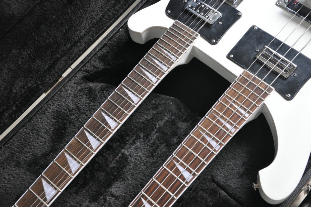 Double neck 4 string 4003 BASS GUITAR and 12 string elctric guitar color can custom guitar big R bridge